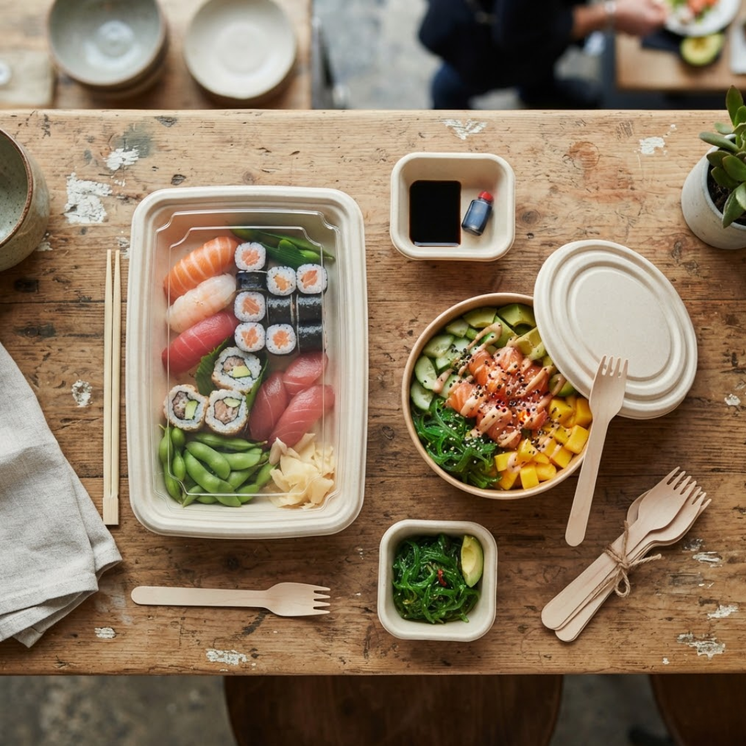 Sushi & Poke Bowl Packaging Guide: Trays, Containers and Certified Eco-Friendly Packaging Australia Businesses Can Trust