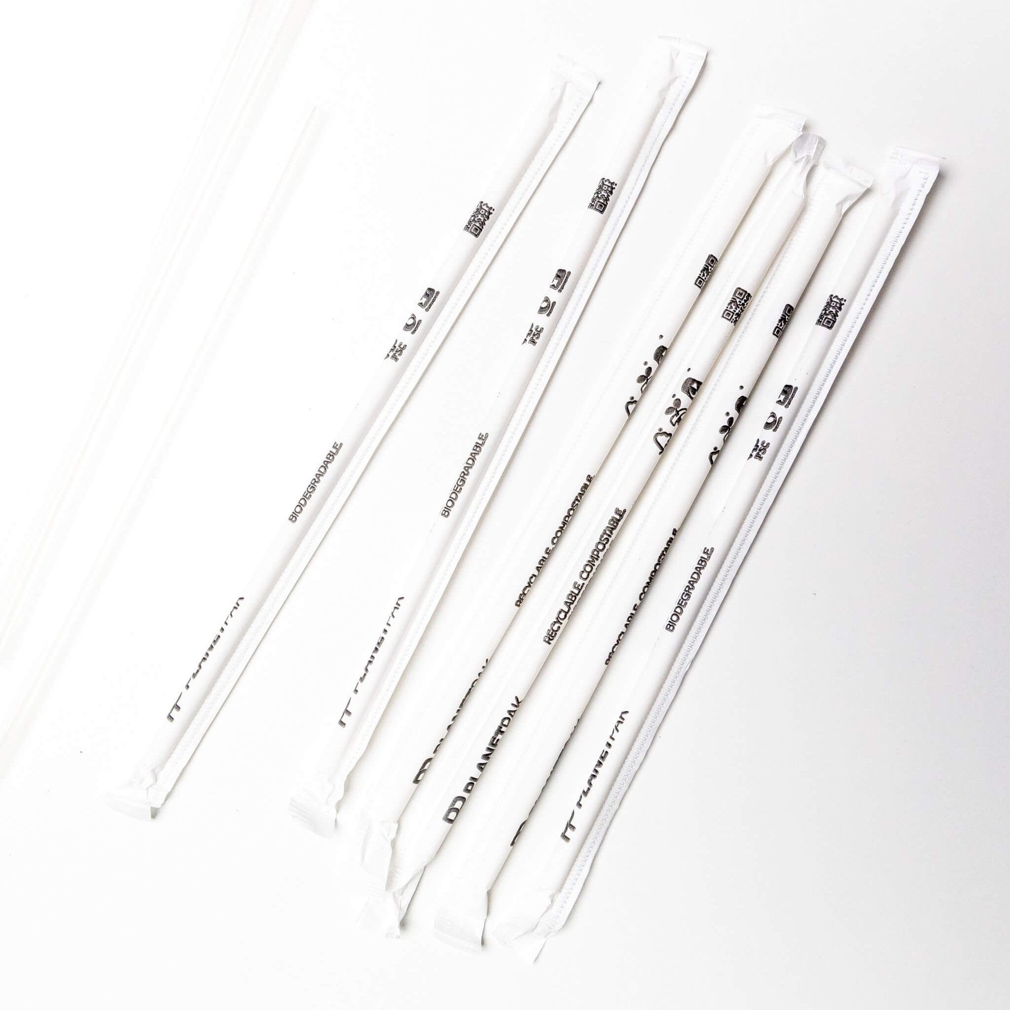 Compostable Regular Wrapped Straws 6mm x 197mm – Individually Wrapped (Carton of 2,500)