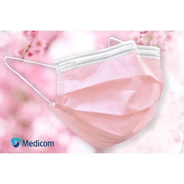 Medicom Face Masks Level 1 Pink 50pcs - Pakio