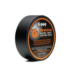 K969 Super Matt Gaffer Tape with black and orange design on a white background