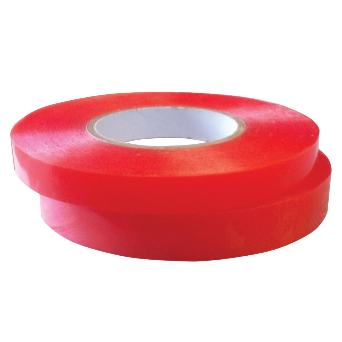 Roll of red tape on a white background