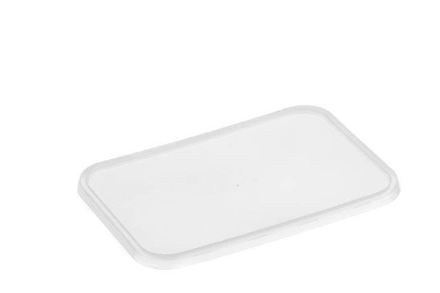 Ribbed Rectangular Lid Clear ( Fit 500-1500ml Containers) 500pcs - Pakio
