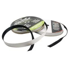 Two spools of ribbon with a white background