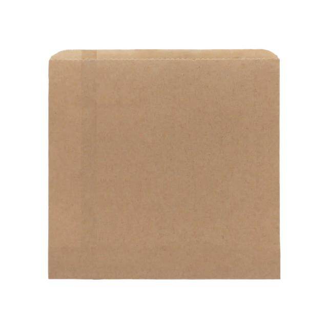 4 Square Flat Bag - Brown 500pc/pk - Pakio