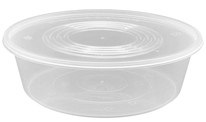 2500ml Takeaway Round Container w/t Flat Lid 90 Sets - Pakio