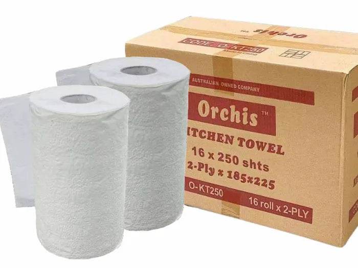 Perforated 2-Ply Kitchen Towel Roll 16 Rolls - Pakio