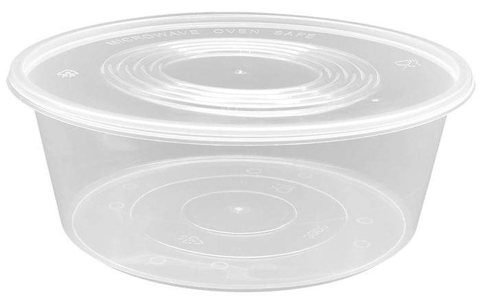 3000ml Takeaway Round Black Container w/t Flat Lid 90 Sets - Pakio