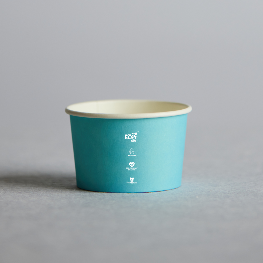 Truly Eco® 3oz Biodegradable Blue Aqueous Coated Ice Cream Cup Pastel - 1000pcs
