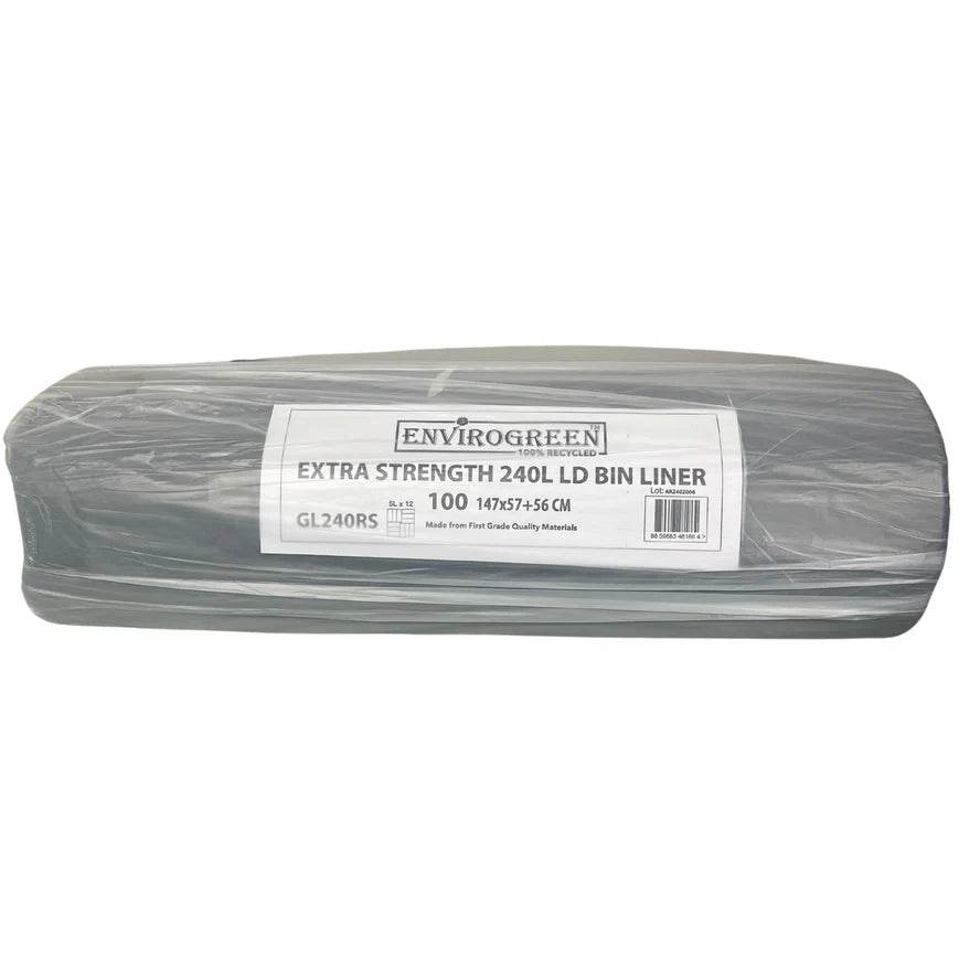 Super Strong 240L Black Bin Liner Roll- 100 Bags - Pakio