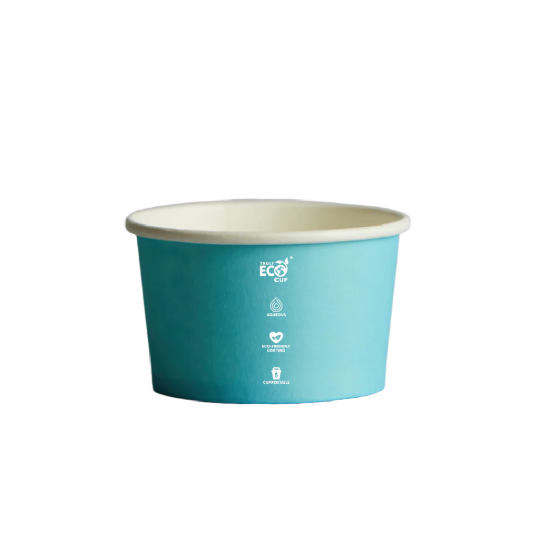 Truly Eco® 5oz Biodegradable Blue Aqueous Coated Ice Cream Cup Pastel - 1000pcs, Sustainable Paper Ice Cream Cups for Takeaway