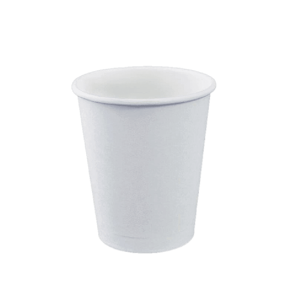 8oz PE Coated Single Wall Paper Coffee Cup/ White 1000pc - Pakio