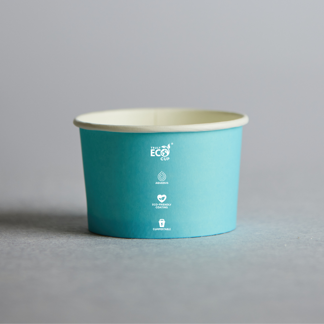 Truly Eco® 8oz Biodegradable Blue Aqueous Coated Ice Cream Cup Pastel - 1000pcs, Sustainable Paper Ice Cream Cups for Takeaway