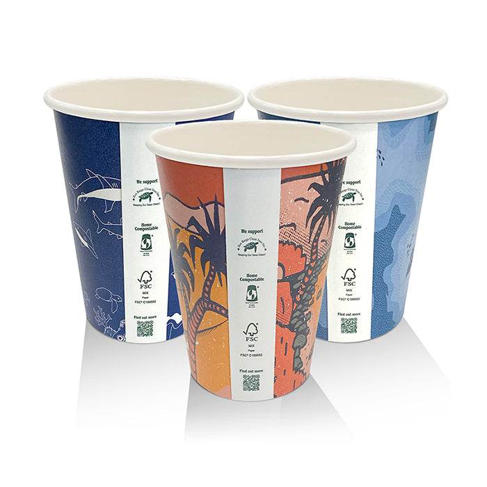 12oz Aqueous Coated Single Wall Cup /Art Series 1000pcs - Pakio