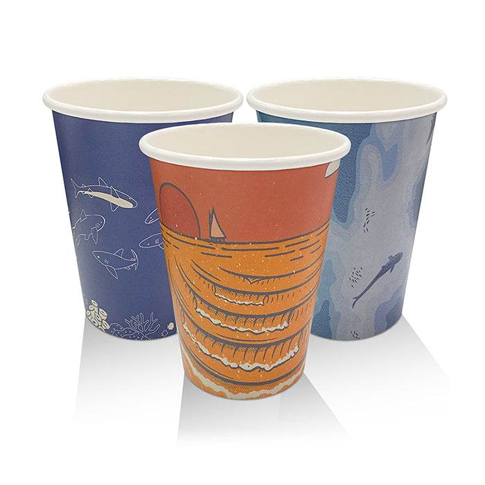 12oz Aqueous Coated Single Wall Cup /Art Series 1000pcs - Pakio