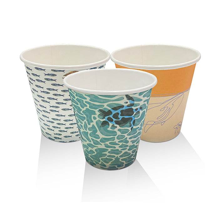 8*oz Aqueous Coated Single Wall Cup /Art Series 1000pcs - Pakio