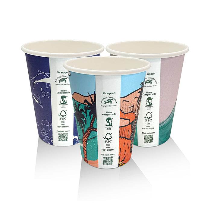 8oz Aqueous Coated Single Wall Cup /Art Series 1000pcs - Pakio