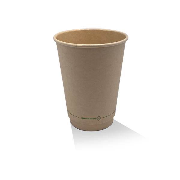 12oz Aqueous Coated DW Cup/Bamboo 500pc - Pakio