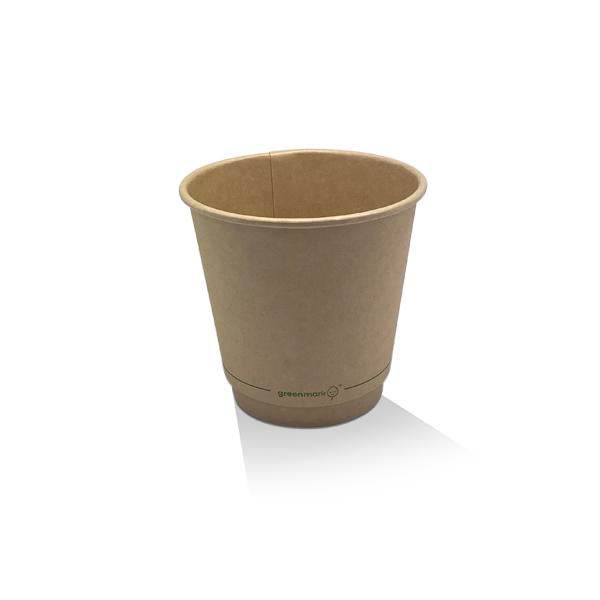 8*oz Aqueous Coated DW Cup 90mm/Bamboo 500pc - Pakio