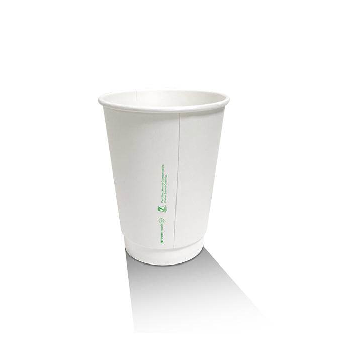 12oz Aqueous Coated DW Cup/White 500pc - Pakio