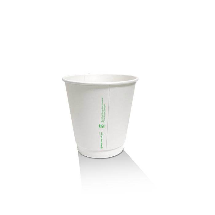 8*oz Aqueous Coated DW Cup 90mm/White 500pc - Pakio