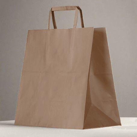 Large Flat Paper Handle Bag 150pc/ctn - Pakio