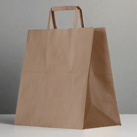 Medium Flat Paper Handle Bag 200pc/ctn - Pakio