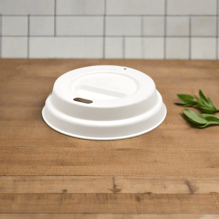 Bagasse Lid- 4oz White 2000pc - Pakio