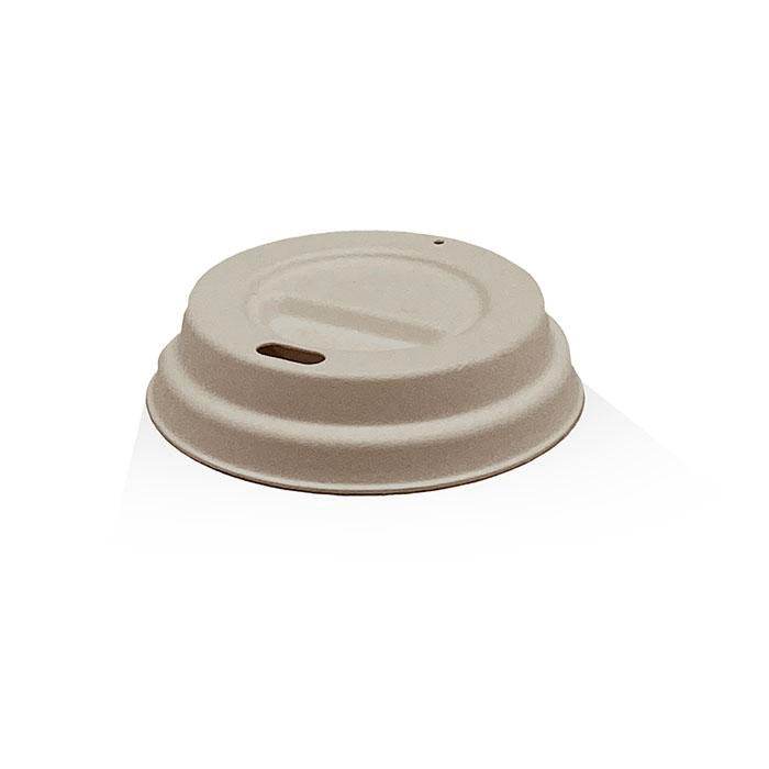 Bagasse Lid- 6/8/10oz 80mm Natural 1000pc - Pakio