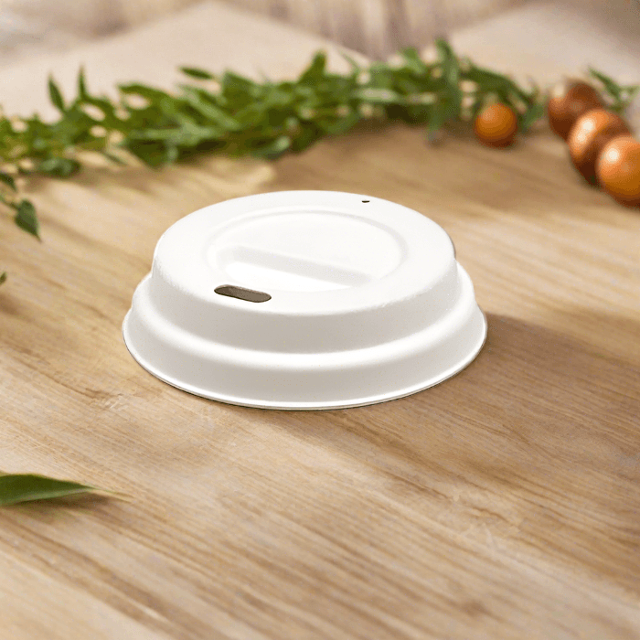 Bagasse Lid- 6/8/10oz 80mm White 1000pc - Pakio