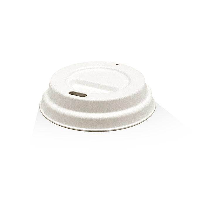 Bagasse Lid- 6/8/10oz 80mm White 1000pc - Pakio