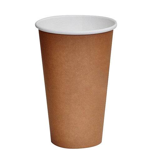 16oz PLA Coated SW Cup/ Brown 100-1000pc - Pakio