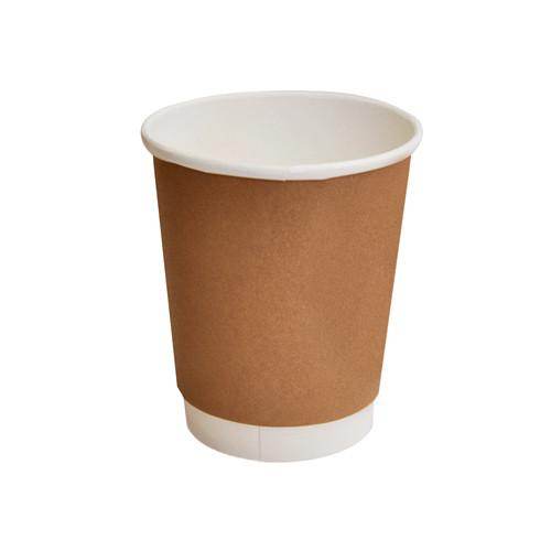 8oz PLA Coated DW Cup 80mm/Brown 500pc - Pakio