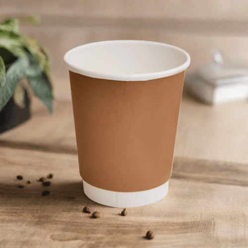 8oz PLA Coated DW Cup 80mm/Brown 500pc - Pakio