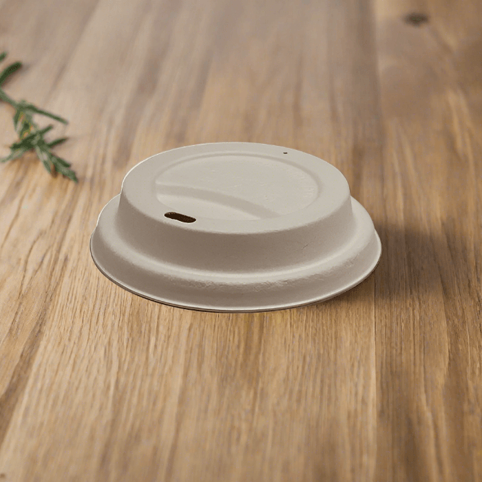 Bagasse Lid - 8*/12/16/20oz (90mm) Natural 1000pc - Pakio