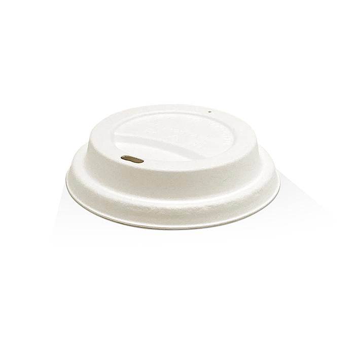 Bagasse Lid - 8*/12/16/20oz (90mm) White 1000pc/ctn - Pakio