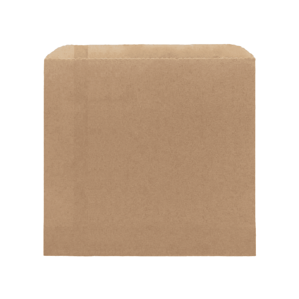 3 Square Flat Bag - Brown 500pc/pk - Pakio