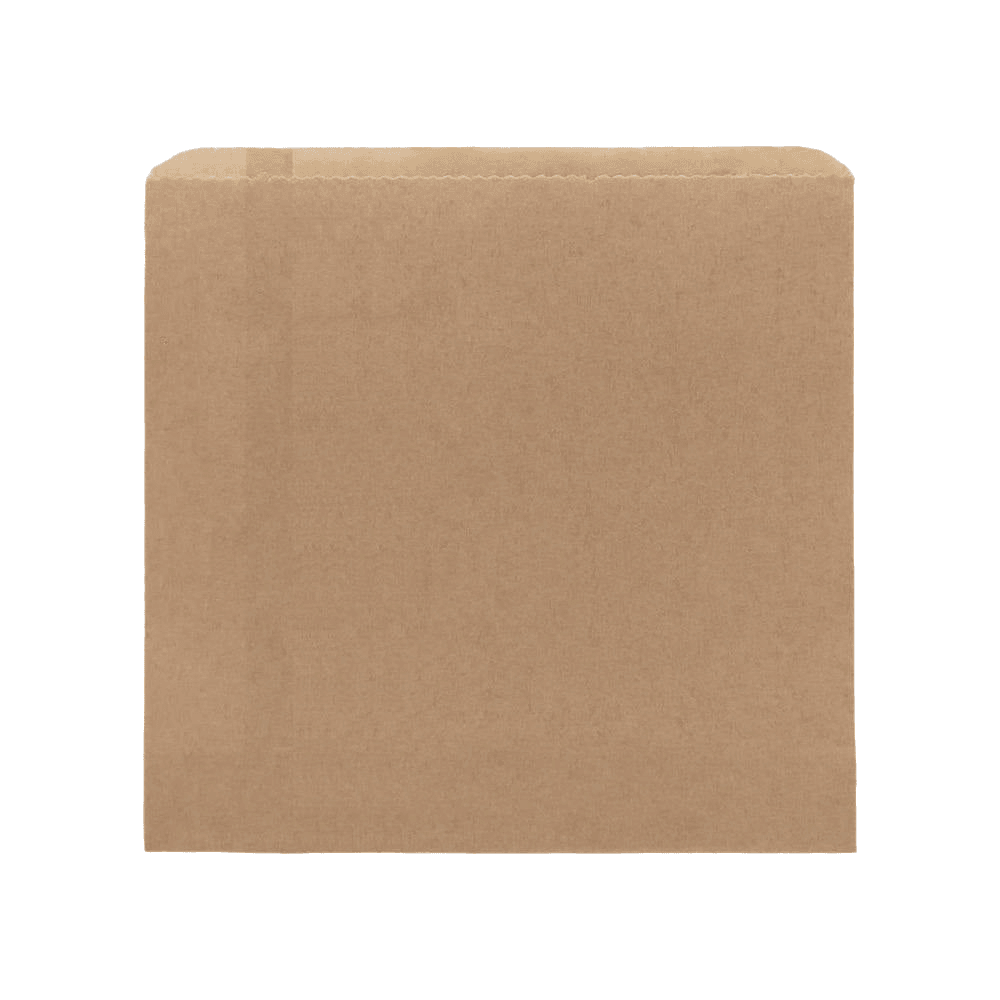 6 Square Flat Bag - Brown 500pc/pk - Pakio