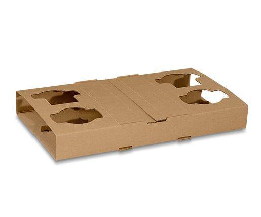 Corrugated 4 Cell Cup Holder 100pc/ctn - Pakio