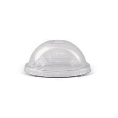 PET 78mm Clear Cold Drink Plastic Cup Dome Lid with Die-Cut Hole - 1000pcs - Pakio