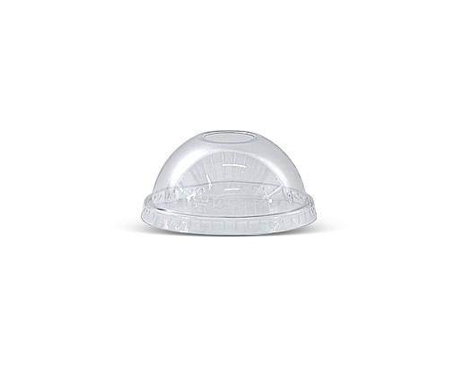 PET 84mm Clear Cold Drink Plastic Cup Dome Lid with Die-Cut Hole - 1000pcs - Pakio