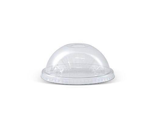 PET 90mm Clear Cold Drink Plastic Cup Dome Lid with Die-Cut Hole - 1000pcs - Pakio