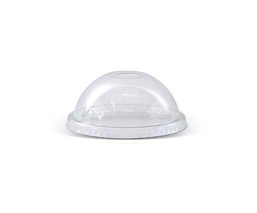 PET 98mm Clear Cold Drink Plastic Cup Dome Lid with Die-Cut Hole - 1000pcs - Pakio