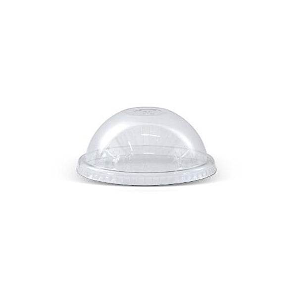 PET 98mm Clear Cold Drink Plastic Cup Dome Lid with X-Slot - 1000pcs - Pakio
