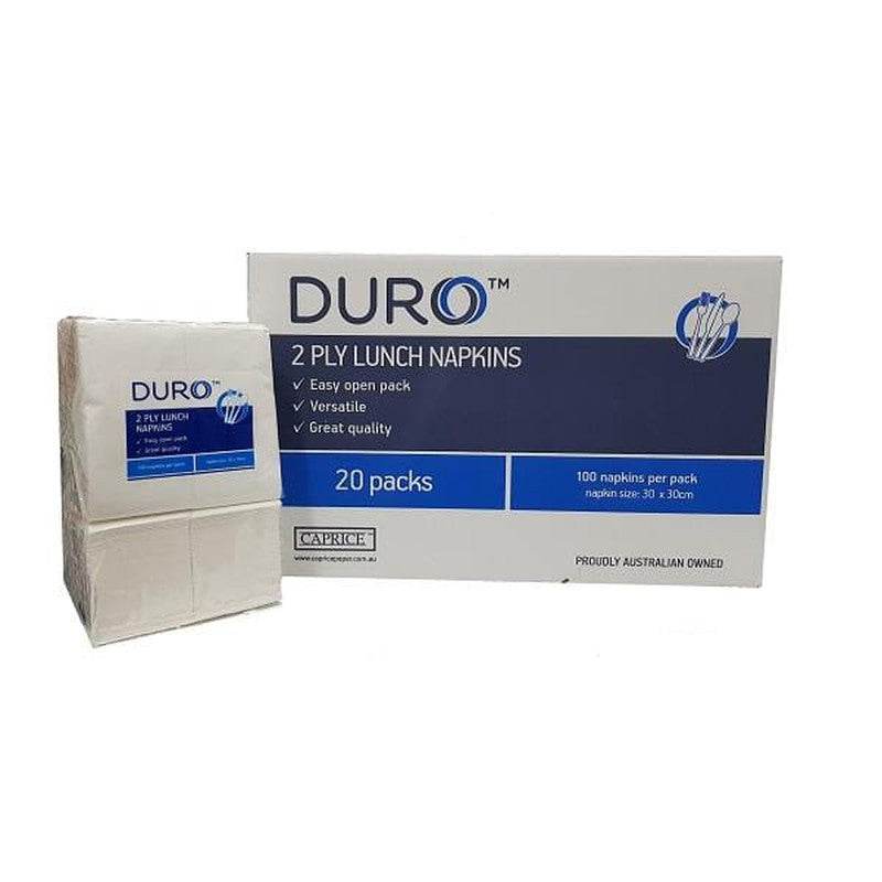 Duro Lunch Napkin 2ply 300mm x 300mm GT Fold 2000pcs - Pakio