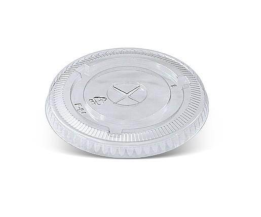 PET 84mm Clear Cold Drink Plastic Cup Flat Lids with X-Slot- 1000pcs - Pakio