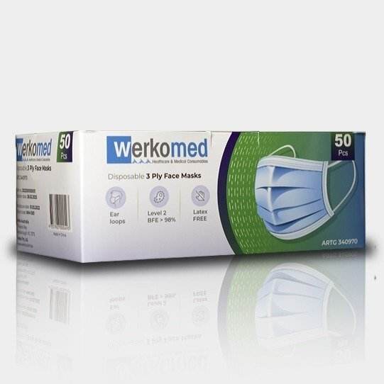 Werkomed Level 2 Face Mask 50pcs - Pakio
