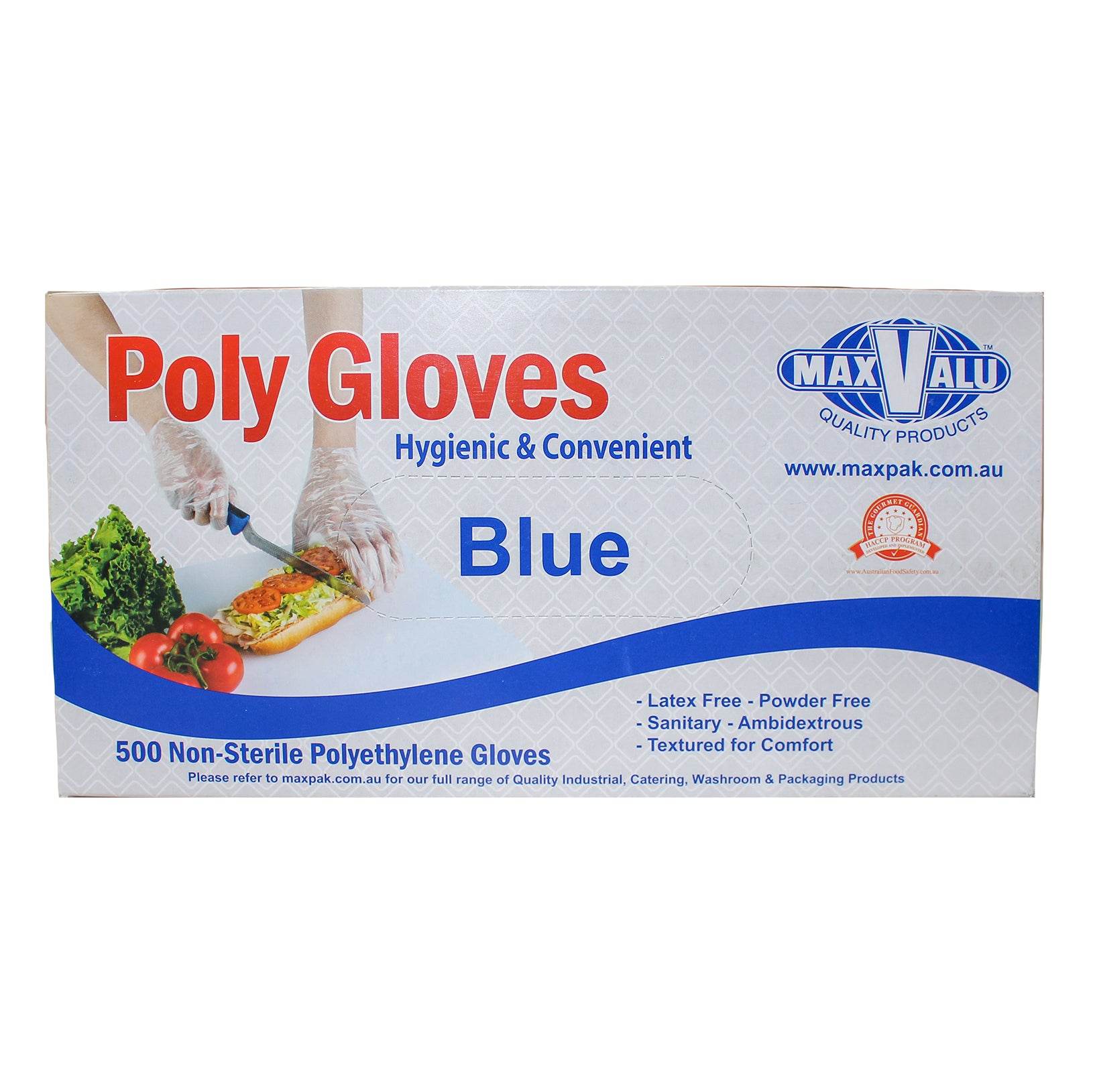 Poly Gloves Non-Sterile Polyethylene Transparent Blue 12box/ctn - Pakio
