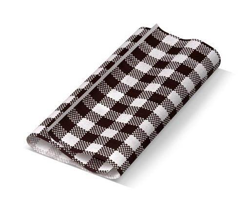 Greaseproof Paper Gingham Black 190x300mm 200/ream - Pakio
