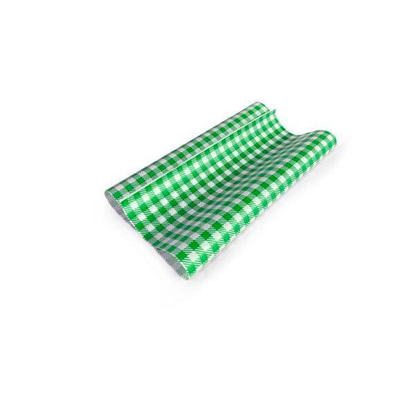 Greaseproof Paper Gingham Green 190x300mm 200/ream - Pakio