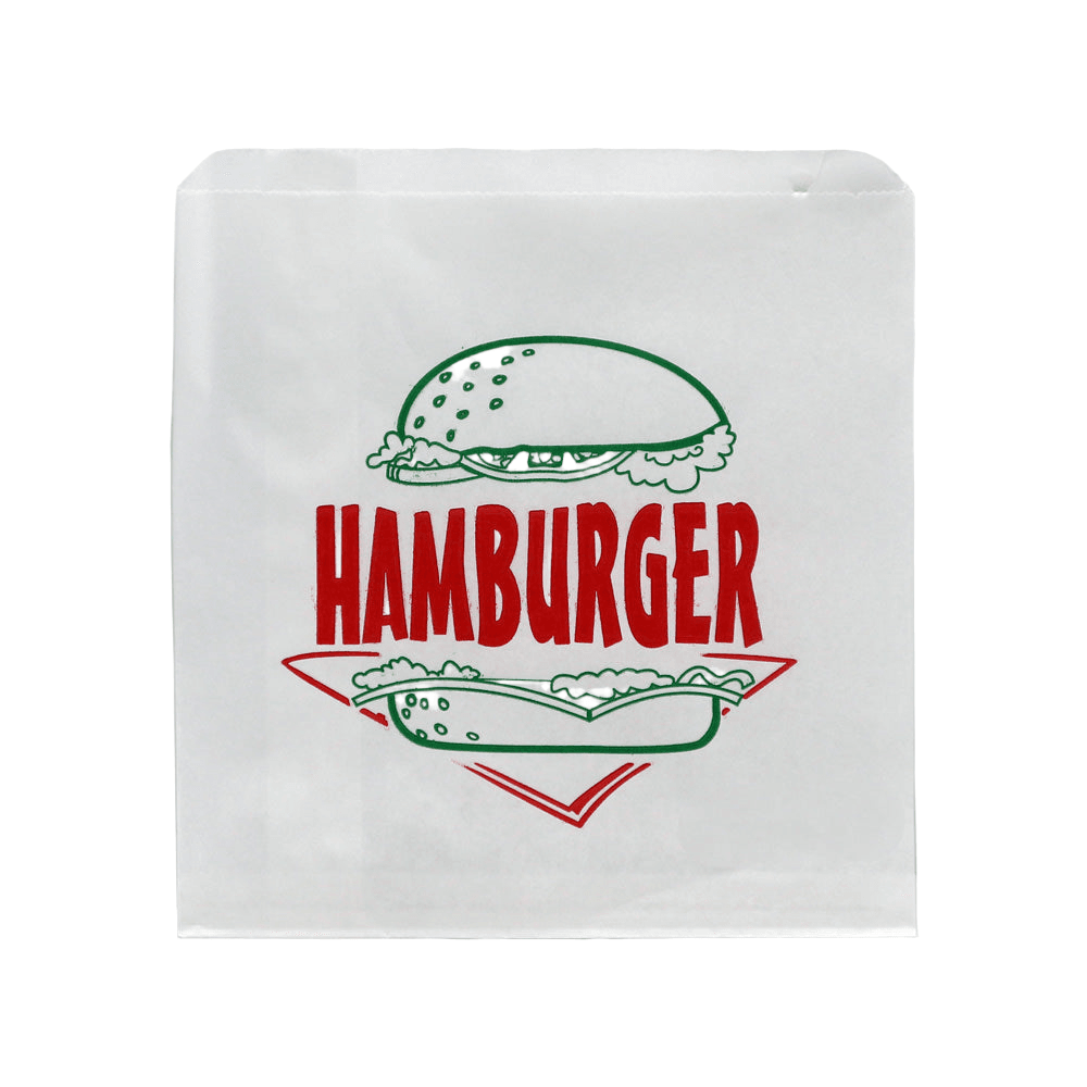 2 Square Glassine Hamburger Paper Bags 1000pc/pk - Pakio